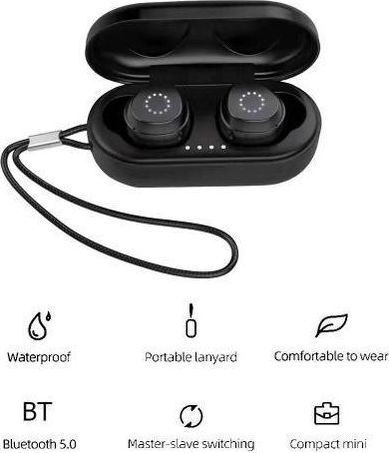 Joyroom JR-TL1 Pro In-ear Bluetooth Handsfree Earphones with Sweat Resistance and Charging Case Black view 4