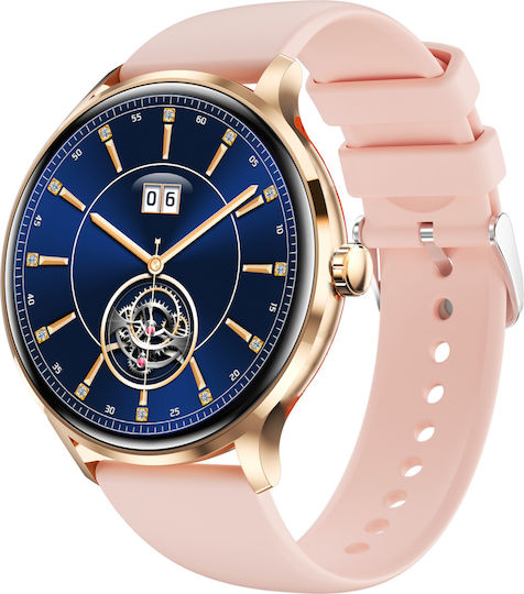 Idealstore Evowatch 2.1 Smartwatch Phone Calls Built-in Speaker Hd Voice Message Notifications Health Monitoring Body Temperature Sleep Management Weather Gold Color view 1