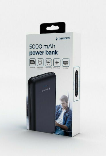 Gembird PB05-01 Power Bank 5000mAh with 2 USB-A Ports Black vue 3