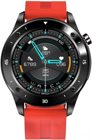 Nubi T22r Men's Sports Smartwatch Heart Rate Calories Blood Pressure Notifications Ip67 Waterproof Red view 6