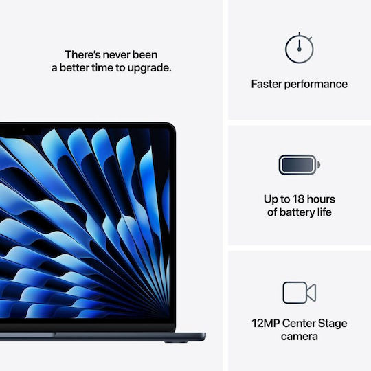 Apple MacBook Air 13.6" IPS Retina Display (M4-10‑core/16GB/256GB SSD/8-core) Midnight (GR Keyboard) vue 2