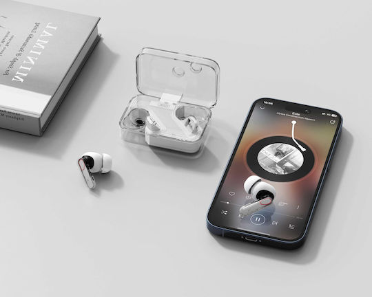 XO G21 Crystal In-ear Bluetooth Handsfree Earphones with Charging Case White view 3