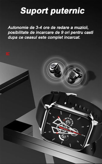 2in1 Smartwatch Bluetooth 5.0 Headphones Wireless Vichema Tech 1.83 Inch Display Ip66 Full Touch App Notifications Call Answering Selfie Function Fitness Monitoring Health Tracking view 3