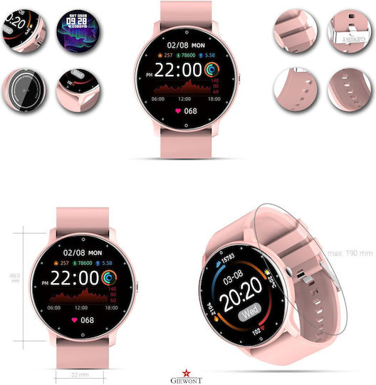 Giewont 120-1 Smartwatch with Heart Rate Monitor (Pink) view 4