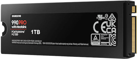 Samsung 990 PRO with Heatsink SSD 1TB M.2 Type with PCI Express 4.0 Connection and Heatsink PS5 Compatible MZ-V9P1T0CW Ansicht 3