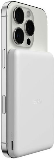 Belkin BoostCharge Slim Magnetic MagSafe Power Bank 5000mAh with USB-C Port White view 7