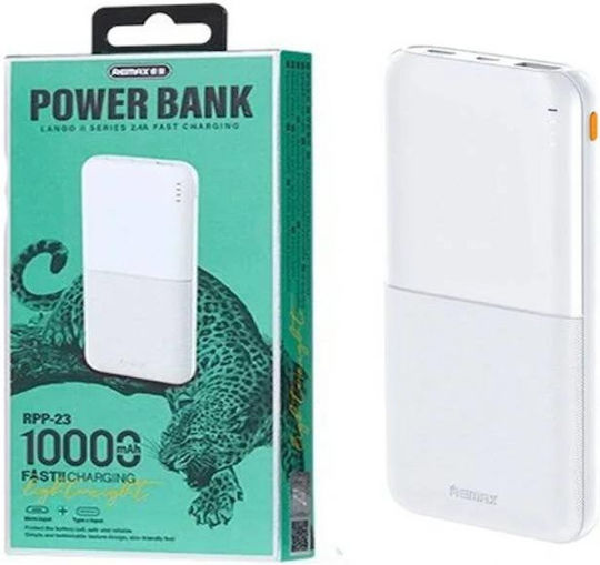 Remax RPP-23 Lango II Power Bank 10000mAh with USB-A Port and USB-C Port White vista 5