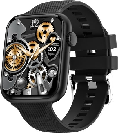 Ht15 1.85 Inch Silicone Band Ip67 Waterproof Smart Watch Support Bluetooth Calling Sleep Monitoring Black