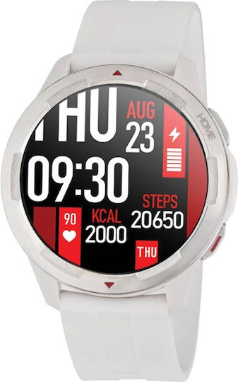 3Guys 3GW3705 Aluminium 46mm Smartwatch with Heart Rate Monitor (White)