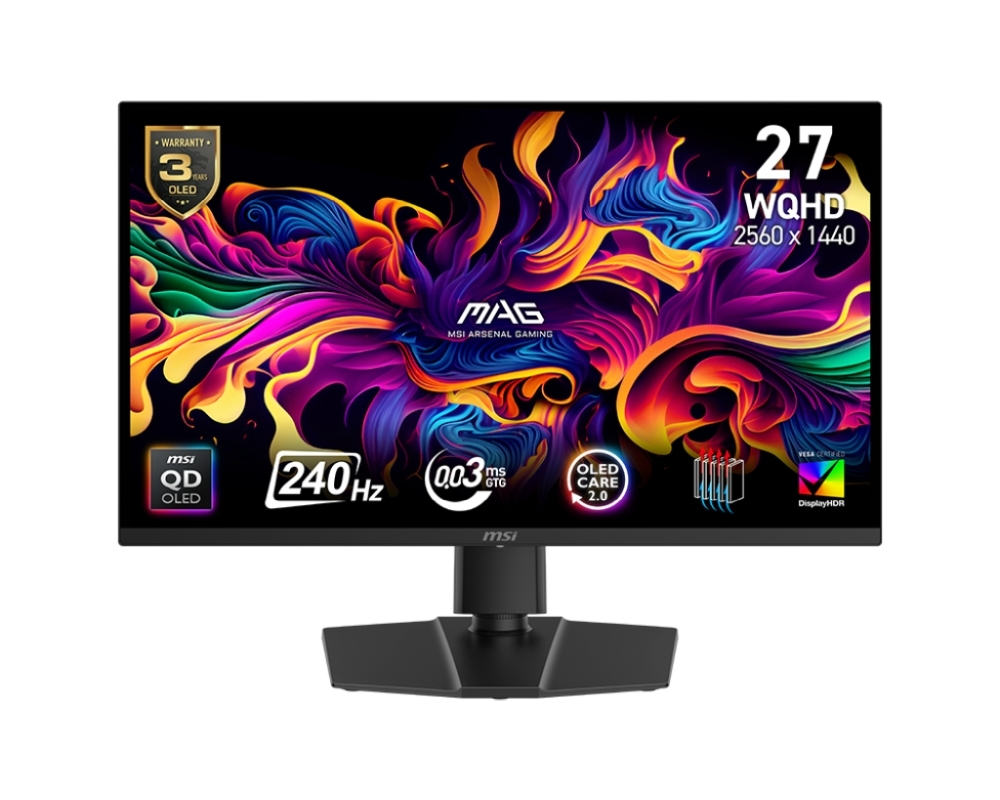 MSI MAG 271QP QD-OLED X24 HDR Gaming Monitor 27" WQHD 2560x1440 240Hz with 0.03ms Response Time GTG view 1