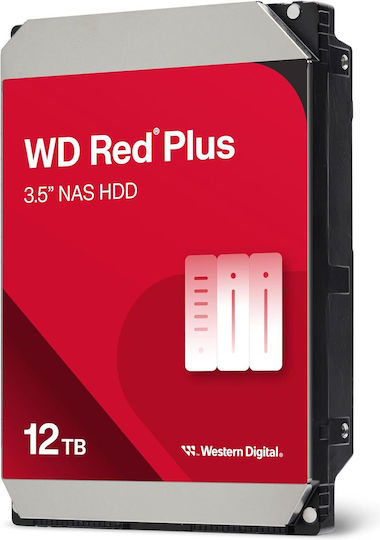 Western Digital Red Plus 12TB HDD Hard Drive 3.5" SATA III 7200rpm with 256MB Cache for NAS WD120EFGX