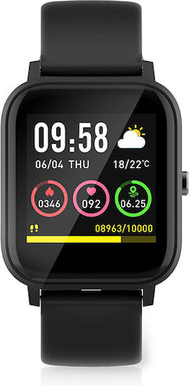 Nedis BTSW002BK 43mm Waterproof Smartwatch with Heart Rate Monitor (Black) view 2