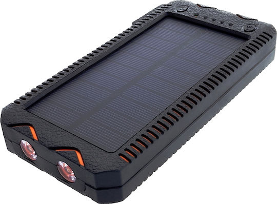 PowerNeed S12000 Solar Power Bank 12000mAh with 2 USB-A Ports Black view 4