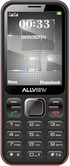 Allview M20 Luna Dual SIM Mobile with Buttons (English) Red view 2