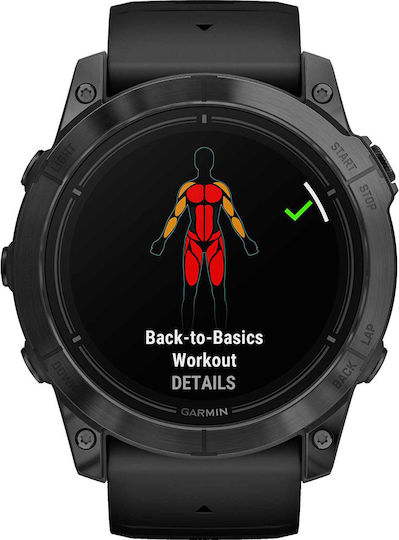 Garmin Epix Pro Stainless Steel 51mm Waterproof Smartwatch with Heart Rate Monitor (Slate Grey with Black Band) view 4