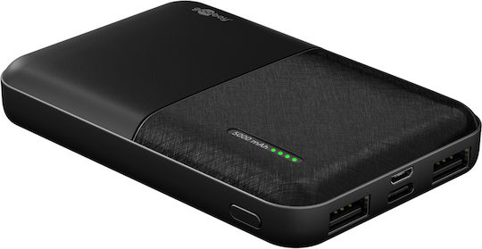 Goobay Power Bank 5000mAh 10.5W with 2 USB-A Ports and USB-C Port Black view 2