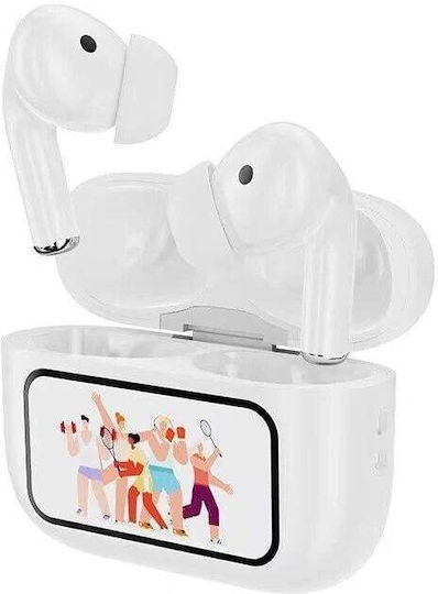 A8Pro In-ear Bluetooth Handsfree Earphones with Sweat Resistance and Charging Case White view 4