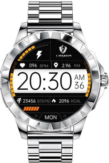 Lemfo Lemfo Lemz 02 Stainless Steel 46mm Smartwatch with Heart Rate Monitor (Silver) Ansicht 2