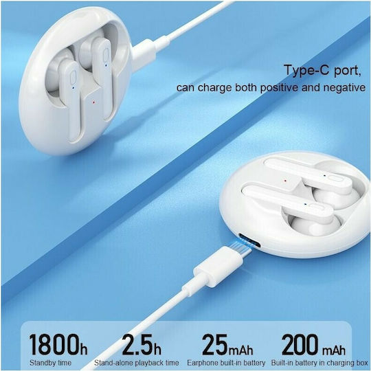 WK TWS V31 Earbud Bluetooth Handsfree Earphones with Charging Case White view 9
