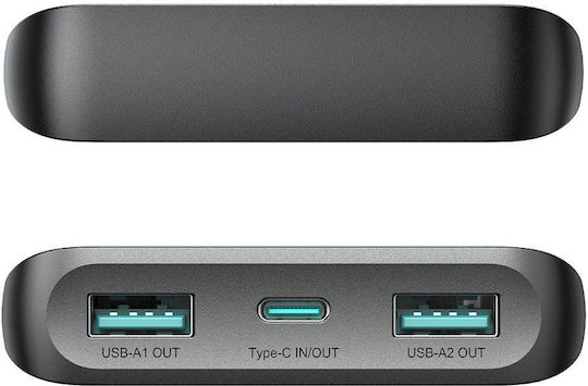 Joyroom JR-PBF20 Power Bank 10000mAh 25W with 2 USB-A Ports and USB-C Port Power Delivery Black view 3
