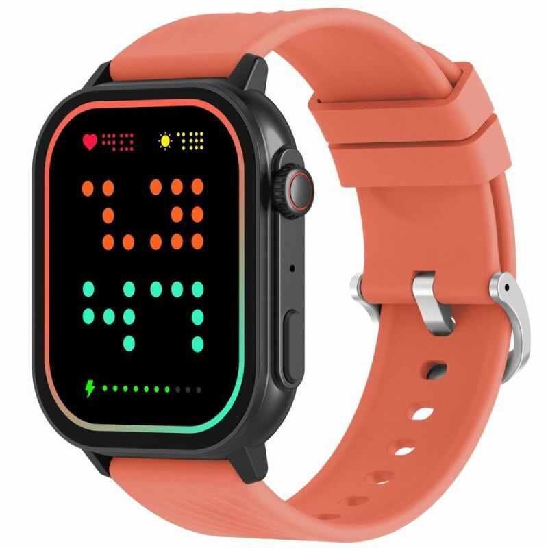 Gravity Gt15-3 Smartwatch Red Silicone Strap Black Bracelet view 3