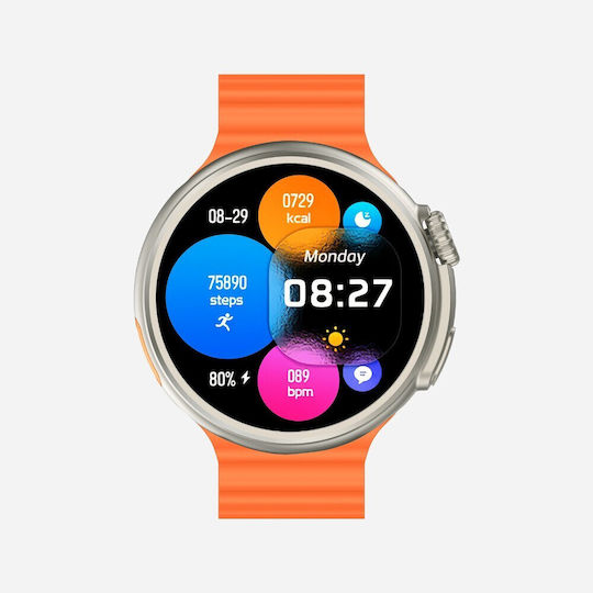 Yaxo Oxnard 50mm Smartwatch with Heart Rate Monitor (Orange) view 2