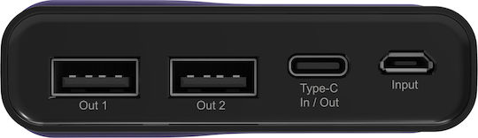 RealPower PB-15000C Power Bank 15000mAh with 2 USB-A Ports and USB-C Port Blue view 3