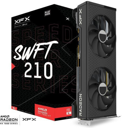 XFX Radeon RX 7600 XT 16GB GDDR6 Speedster SWFT 210 Graphics Card vue 8