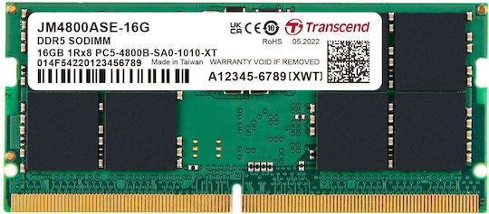 Transcend DDR5 with Module 1x16GB and Speed 4800 for Laptop JM4800ASE-16G
