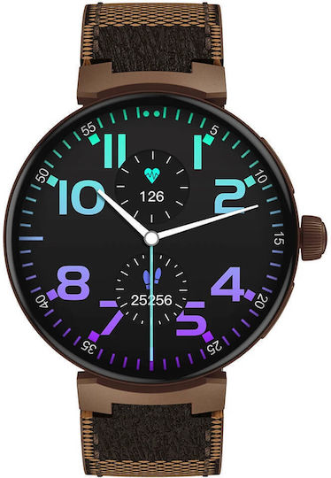 Microwear DV05 Smartwatch with Heart Rate Monitor (Brown)
