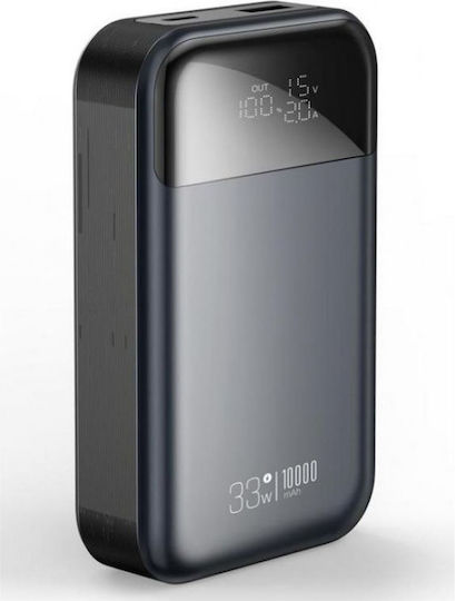 XO PR232GR Power Bank 10000mAh 22.5W with USB-A Port and USB-C Port Quick Charge 2.0 / Quick Charge 3.0 Black