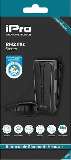 iPro RH219s In-ear Bluetooth Handsfree Earphones Black view 6
