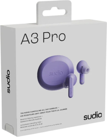 Sudio A3 Pro In-ear Bluetooth Handsfree Earphones with Sweat Resistance and Charging Case Purple view 5
