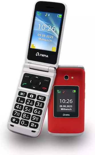 Olympia Vitus Dual SIM Mobile with Large Buttons (English) Red view 1