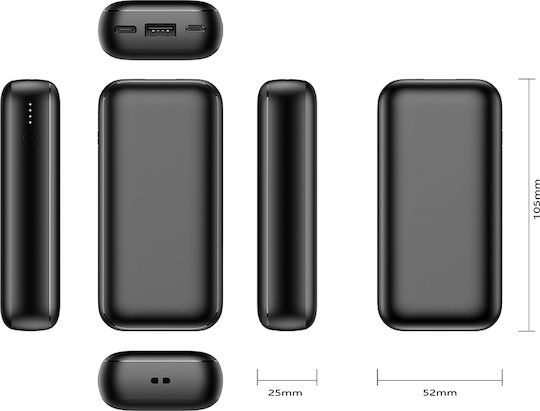 Veger S10 Power Bank 10000mAh 20W with USB-A Port and USB-C Port Power Delivery / Quick Charge 3.0 Black vue 5