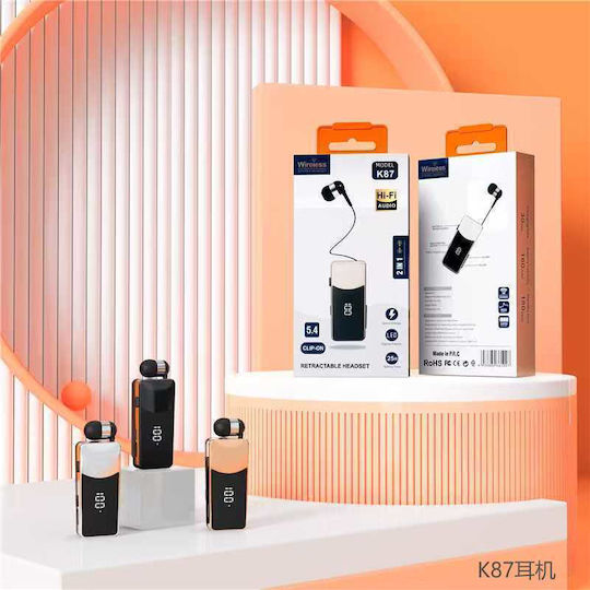 K87 In-ear Bluetooth Handsfree Earphone Lapel Silver view 2