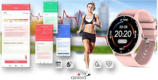 Giewont 120-1 Smartwatch with Heart Rate Monitor (Pink) view 8