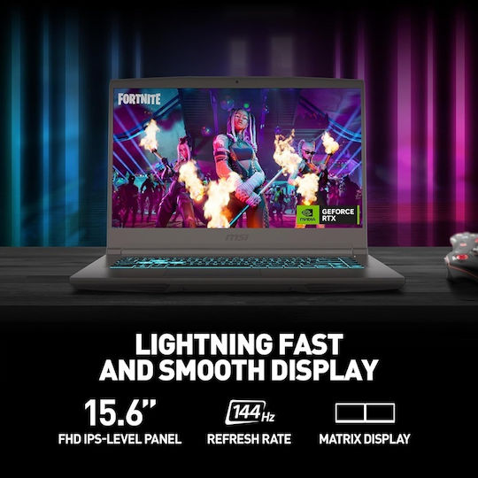 MSI Thin 15 B13VE-2678US 15.6" FHD 144Hz (i7-13620H/16GB/512GB SSD/GeForce RTX 4050/W11 Home) (US Keyboard) view 4