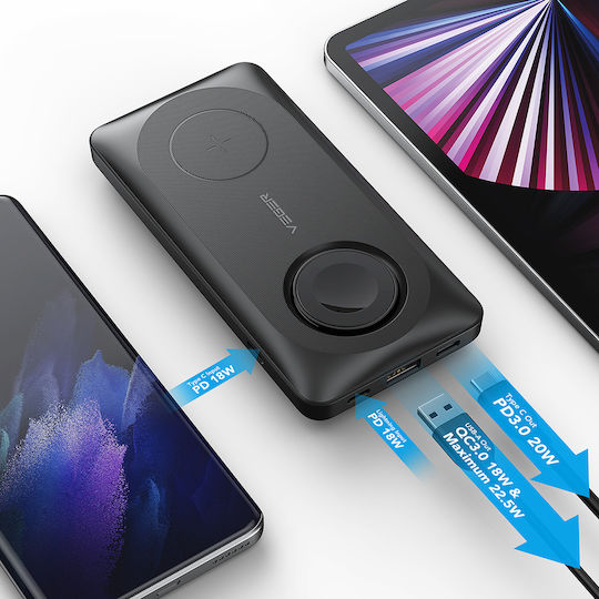 Veger MagMulti Wireless MagSafe Power Bank 10000mAh 15W with USB-A Port and USB-C Port Black vue 8