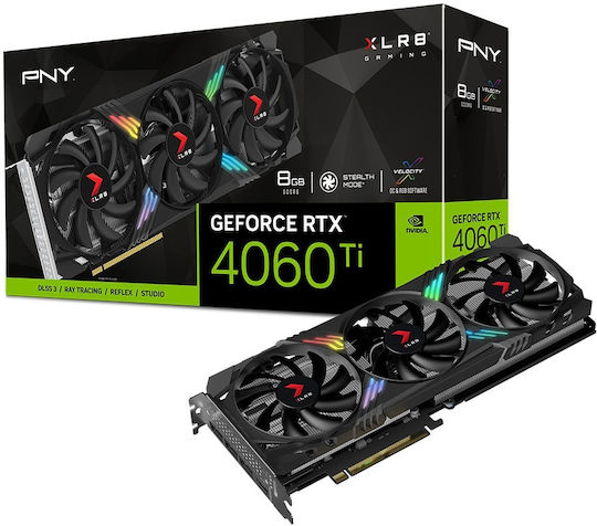 PNY GeForce RTX 4060 Ti 8GB GDDR6 Gaming Verto Epic-X RGB Graphics Card