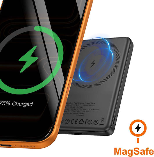 LinQ MagSafe Power Bank 15000mAh 20W with USB-C Port Power Delivery Black view 3