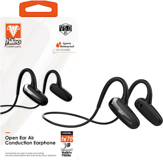 Hileo HI70 Open Ear Bluetooth Handsfree Earphones with Sweat Resistance Black vue 2