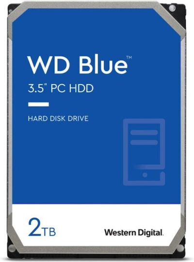 Western Digital Blue CMR 2TB HDD Hard Drive 3.5" SATA III 5400rpm with 64MB Cache for Recorder WD20EARZ view 2