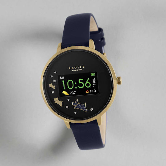 Radley London Aluminium 38mm Smartwatch (Gold with Navy Strap) view 2