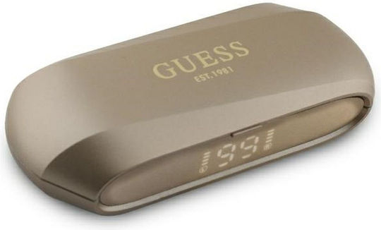 Guess Elongated Metallic ENC In-ear Bluetooth Handsfree Earphones with Charging Case Gold view 2