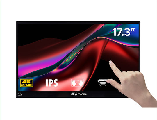Verbatim 32239 IPS Touch Portable Monitor 17.3" 4K 3840x2160 with Response Time 6ms GTG vue 5