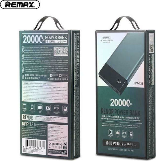 Remax RPP-131 Power Bank 20000mAh with 2 USB-A Ports Black view 2