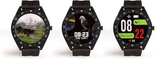 Livoo TEC610 Aluminium Waterproof Smartwatch with Heart Rate Monitor (Black) view 4