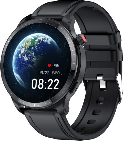 T52 1.39 Inch Ip67 Waterproof Leather Band Smart Watch Supports Bluetooth Call Blood Oxygen Body Temperature Monitoring Black