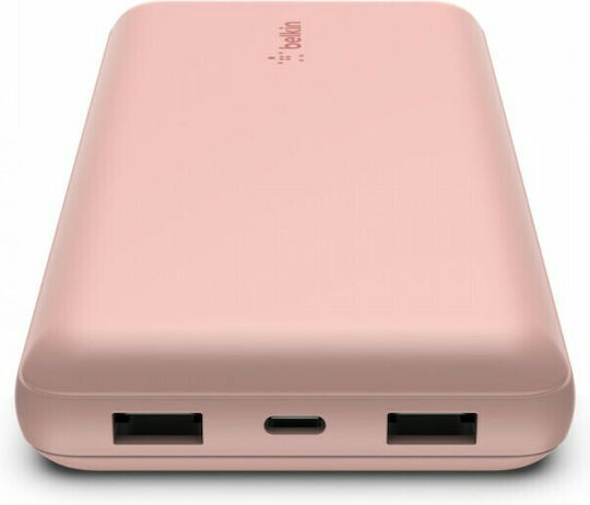 Belkin BPB012btRG Power Bank 20000mAh 15W with 2 USB-A Ports and USB-C Port Rose Gold view 4